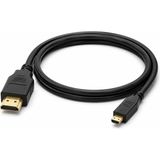 Renas Store Primex PX-1121-10 Micro HDMI To HDMI Kablo, 10 Metre 1080P Full Hd HDMI Görüntü ve Ses Aktarım Kablosu, Micro HDMI Type-D Kamera Tablet Mini Laptop Raspberry Pi Tv Monitör Projeksiyon Bağlantı Kablosu