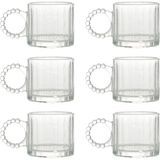 Renas Store Promosyonca Kristal Cam Bardak Seti, 300ML, 6 Parça, Boncuk Kulplu