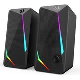 Renas Store Redragon GS510 Waltz Rgb Masaüstü Hoparlörler, LED Arka Aydınlatmalı 2.0 Kanallı Pc Stereo Hoparlörler, Gelişmiş Bas ve Kolayca Erişilebilen Ses Kontrolü, USB ve 3,5 mm Kablo ile
