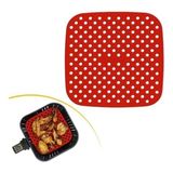 Renas Store Renkli Isıya Dayanıklı Yıkanılabilir Silikon Fırın ve Airfryer Kare Pişirme Matı 21,5 cm