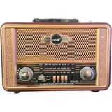Renas Store Retro, Nostaljik, Ahşap Tasarım Bluetooth Hoparlörlü, Şarjlı, Taşınabilir Otantik Tasarımlı Fm/am Destekli Radyo NS8098