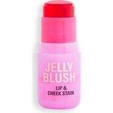 Renas Store Revolution Beauty, Jelly Blush Stick Dudak ve Yanak Lekesi, Hyaluronik Asit ve Aloe ile Uzun Ömürlü ve Yapılabilir, Vegan ve Zulüm Içermez, Çilek Kırmızısı