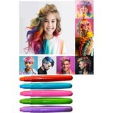 Renas Store Saç Boyama Kalemi 5 Renk 1 Paket Bubu Saç Boyama Tebeşiri 5 Li Yıkanabilir Mini Tarak Hediyeli Hair Chalk Pen