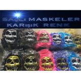 Renas Store Saçlı Kuru Kafa Iskelet Maske 1 Adet
