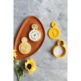 Renas Store Sarı Köstekli Saat Hamur Şekillendirici/kurabiye, Seramik, Polimer Kil (Alice Harikalar Diyarı)