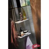 Renas Store Sas Haus Ömür Boyu Paslanmaz Kristal Raf Banyo Düzenleyici Şampuanlık Krom-Beyaz Dşkkb