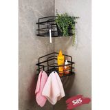 Renas Store Sas Haus Yapışkanlı Ömür Boyu Paslanmaz Kristal Ayarlanabilir Raf Banyo Düzenleyici 2 Adet Şampuanlık Lk-01 S