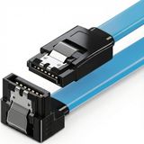 Renas Store Sata 3.0 Data Kablosu 40 cm - 6gbps’ye Kadar Hız - 90° Dirsek Uç - Yassı Kablo - Kilitli Konnektör - Hdd, SSD Uyumlu - Sata Iıı Veri Kablosu - Pc ve Harici Kasa Için