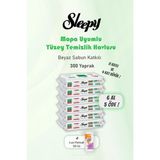 Renas Store Sleepy 300 Yaprak 6 Al 5 Öde Beyaz Sabunlu Yer Temizlik Havlusu ve Pamuk