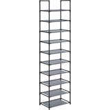 Renas Store Songmıcs Ayakkabı Rafı, Ayakkabı Organizatörü, 10 Raf, Ayakkabı Açık Dar, 28 x 45 x 173 Cm, Metal Çerçeve, Dokumasız Kumaş Raflar, Koridor, Yatak Odası, Gri LSH010G01