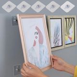 Renas Store Süper Güçlü Çerçeve Askısı Pin Delgisiz Vidalı Tırnak Kanca Yapışkanlı Raf Tutucu Askı 4 Adet