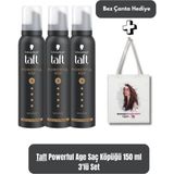 Renas Store Taft Powerful Age 5 Ekstra Güçlü Saç Köpüğü 150 ml X3 + Bez Çanta Hediyeli