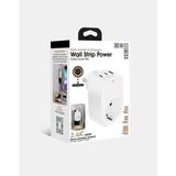Renas Store Tekli Yüksek Voltaj Korumalı Duvar Prizi 2x Type-C 1x USB Çıkışlı Priz Grup Priz Çoğaltıcı Beyaz