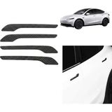 Renas Store Tesla Model 3 Y Uyumlu Karbon Dış Kapı Kolu Koruyucu Kaplama Seti 4 Lü Siyah