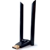 Renas Store Trıo W136 300MBPS Kablosuz Wifi Adaptör, Çift Antenli USB Wireless Dongle, Pc Laptop Notebook Için USB Wifi Alıcı, Windows 10/11 Uyumlu Tak Çalıştır Kablosuz Internet Adaptörü