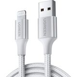 Renas Store Ugreen, Mfi Lisanslı Usb-A & Lightning Örgülü Data ve Şarj Kablosu, 1.5 Metre, Beyaz