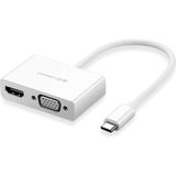 Renas Store Ugreen Type-C To Hdmı-Vga Dönüştürücü Adaptör Beyaz