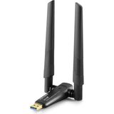 Renas Store USB Wıfı Adaptor 2.4ghz&5ghz AIC8832BU AX1800 Wifi6 1200MBPS Siyah UAX06