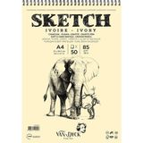Renas Store Van Dyck Skecth Çizim Blok A4 85GR Üstten Spiralli Defter
