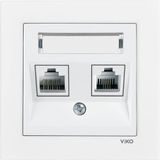 Renas Store Viko Karre 55 Beyaz Etiketli Data ve Nümeris CAT5E ve Cat3 C1 Mekanizma