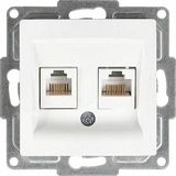 Renas Store Visage Data + Nümeris Telefon Prizi (RJ45 CAT5E + Cat3), Beyaz (Mekanizma + Tuşkapak)