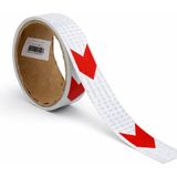 Renas Store Yapışkanlı En 5 cm (1 Metre) Kırmızı Beyaz Petekli Ok Yönlendirme Reflektörlü Reflektif Şerit Bant