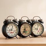 Renas Store Yuvarlak Metal Çift Zil Çalar Saat 10 cm — Pilli & Işıklı
