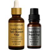 Renas Store Yüz ve Saç Bakım Seti, Soğuk Sıkım Argan Yağı 20 ml ve Tatlı Badem Yağı 50 Ml, %100 Saf Doğal, Nemlendirici ve Besleyici