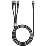 Renas Store Zore Zr-45 3in1 Usb-A To Lightning - Type-C - Type-C Şarj ve Data Kablosu 20W 1.5m Siyah