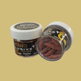 Renat Trout Bait Peynir Kokulu Silikon Kurtçuk Alabalık Yemi 15 Pcs - Kahverengi Simli