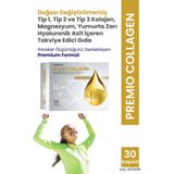 Renatus İlaç Premio Collagen Doğası Değiştirilmemiş Tip 1-2-3 Kolajen, Magnezyum, Yumurta Zarı ve Hyaluronik Asit İçeren Takviye Edici Gıda