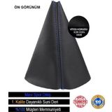Renault 19 Europa İle Uyumlu Siyah Deri Özel Tasarım Mavi Spor Dikiş Vites Körüğü