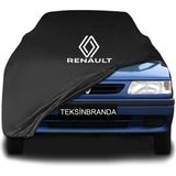 Renault 9 Broadway Siyah Kumaş Araba Branda Logolu Kumaş Araba Brandası Penye Oto Branda - Araç modeline özel tasarım