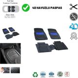 Renault 9 Sedan 1997 Uyumlu Havuzlu Universal Yeni Nesil Plus Paspas Siyah - Mavi