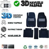 Renault 9 Sedan 2000 Uyumlu 3 cm Havuzlu 5 Parça Set 3D Paspas Takımı Siyah - Gri