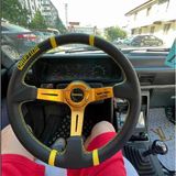 Renault Broadway Sabit Göbek-35Cm Sarı Drifting Momo Spor Direksiyon