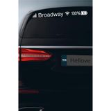 Renault Broadway Sticker Telefon Şarj Wifi Batarya Şebeke Cam Oto Sticker 40x4cm Beyaz Uyumlu