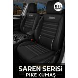 Renault Captur 2013–2024 Saren Serisi Oto Koltuk Kılıfı 5’li Set – Airbag & Kolçak Uyumlu, 3 Katman, Pike+Lakost+Deri Siyah Beyaz - Siyah - Beyaz