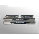 Renault Captur, Clio, Fluence, Kadjar, Latitude, Megane, Modus, Scenic, Symbol, Talisman ile Uyumlu Universal Krom/karbon Kapı Eşik Koruması 4- Kapı (4 Prç)
