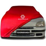 Renault Clio 1 (1990 - 1998) Hb Kırmızı Kumaş Araba Branda Logolu Penye Oto Branda - Araç modeline özel tasarım