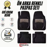 RENAULT CLİO 2 2000 MODEL UYUMLU SİYAH- GRİ KROM RENK PREMİUM OTO PASPAS SETİ