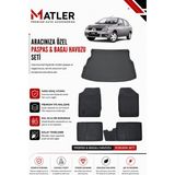 Renault Clio 2 2003 Model 4d Ekstra Havuzlu Paspas ve Bagaj Havuzu Set - Siyah