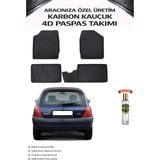 Renault Clio 2 2004 Model Aracınıza Özel Karbon Kauçuk Paspas Takımı - Siyah