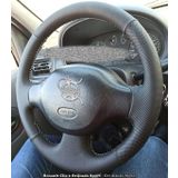 Renault Clio 2 Araca Özel Deri Direksiyon Kılıfı ( Noktalı Düz Gri Dikişli)