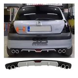 Renault Clio 2 HB Difüzör Arka Tampon Eki 4 Egzoz Çıkışlı Gri