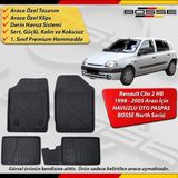 Renault Clio 2 Paspas Araca Özel 1998-2005 Derin Havuzlu Paspas Bosse North Serisi - Siyah