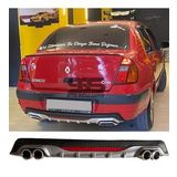 Renault Clio 2 Sedan Difüzör Arka Tampon Eki 4 Egzoz Çıkışlı Gri Reflektörlü