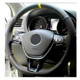 Renault Clio 2 Uyumlu Direksiyon Kılıfı Alkantara-Karbon Sarı Yüzüklü