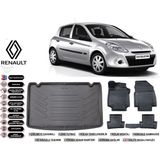 Renault Clio 3 2009 Model Kancalı Bagaj Havuzu Araca Özel Siyah Havuzlu Paspas Takımı Sett