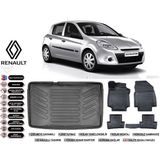 Renault Clio 3 2010 Model Kancasız Bagaj Havuzu Araca Özel Siyah Havuzlu Paspas Takımı Sett